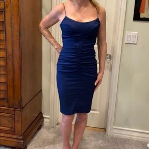Navy Satin Dress